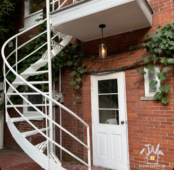 Wrought iron stair painting